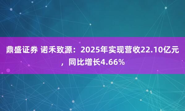 鼎盛证券 诺禾致源：2025年实现营收22.10亿元，同比增长4.66%